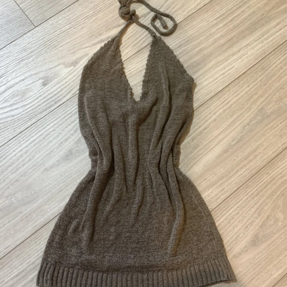 Royalty Light brown halter tank top